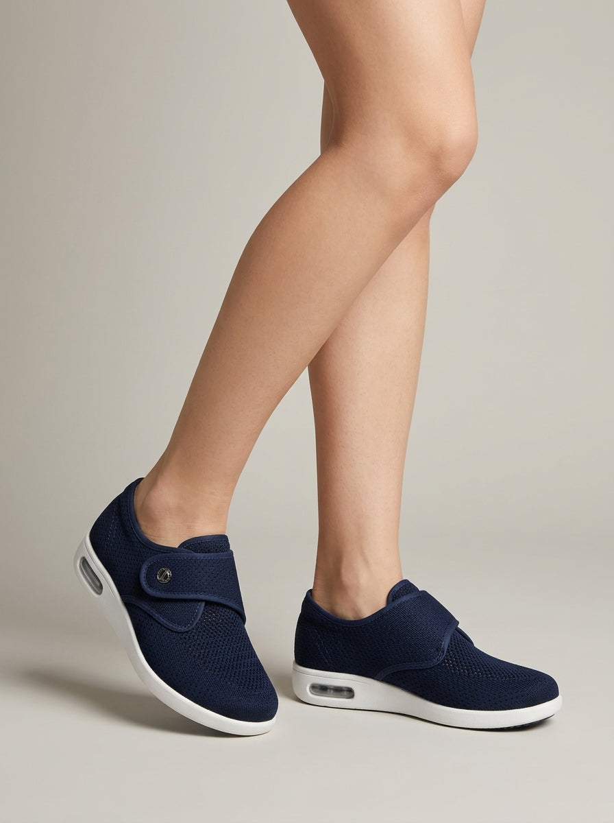Women's Slip-On Sneakers with Adjustable Strap and Platform Sole