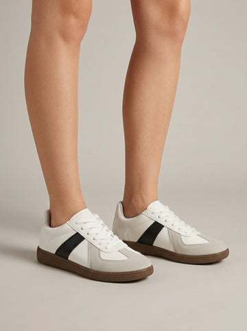 Women's Sneakers Low-Top Retro Basketball-Inspired Lace-Up