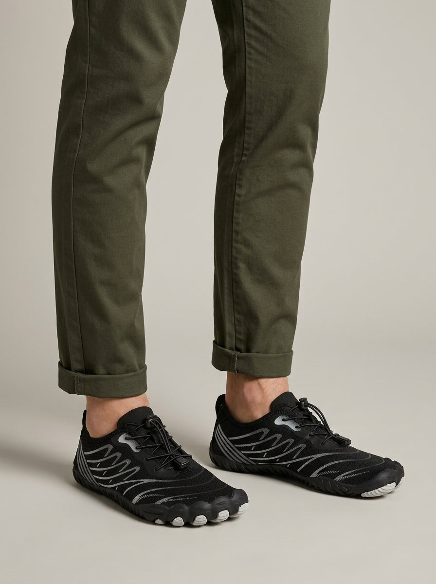 Men's Barefoot Shoes Lace-Up Low-Top Flexible Rubber Sole