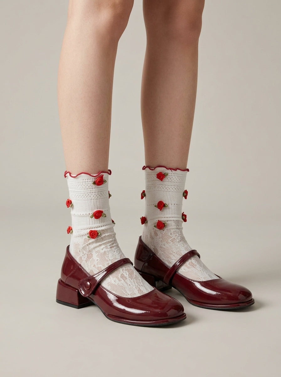 Women’s Patent Mary Jane Heels with Strap - Block Heel