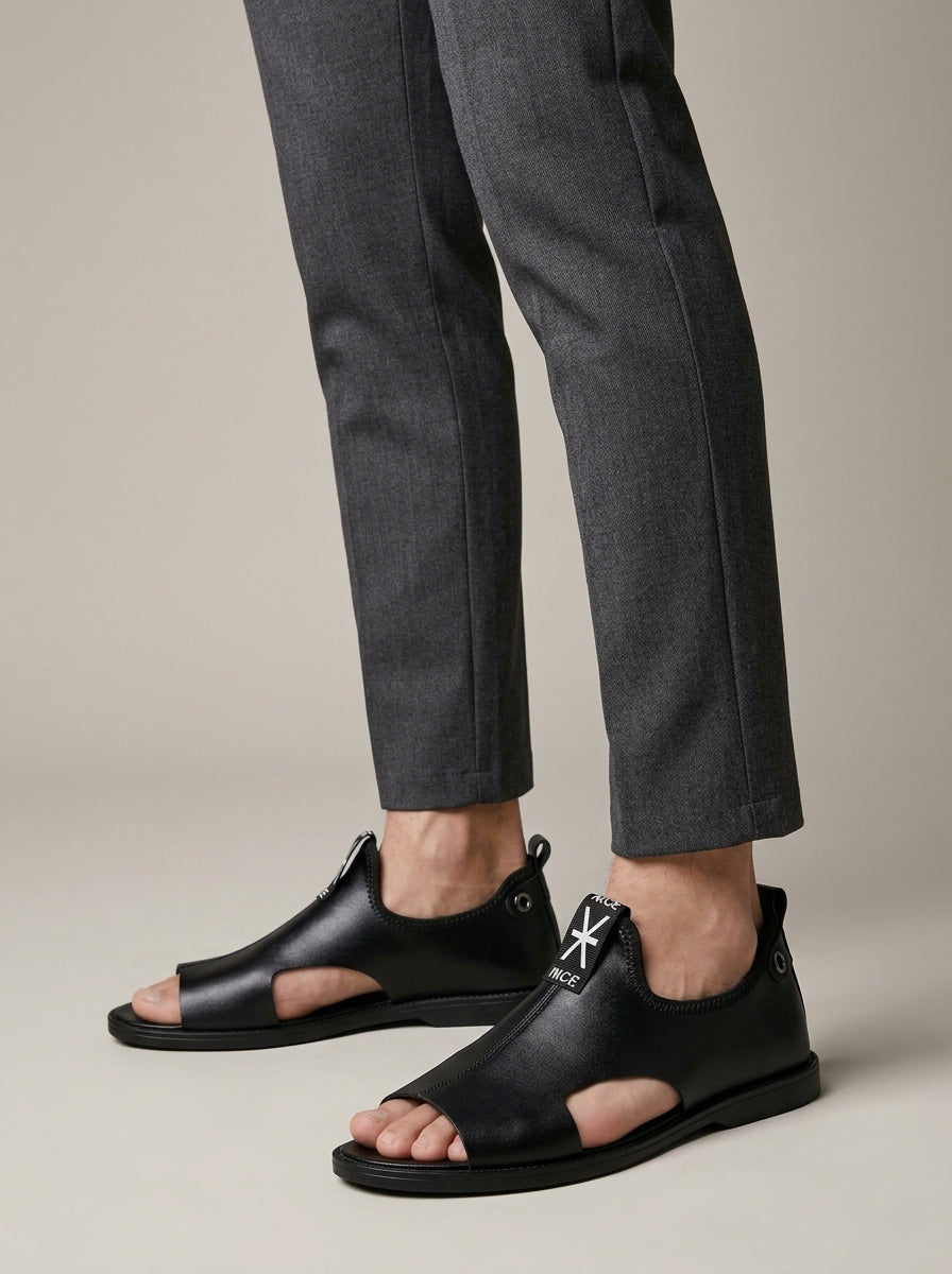 Men's Sandals Open Toe Buckle Strap Flat Sole