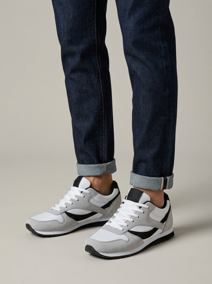 Men's Sneakers Low-Top Retro Lace-Up Breathable Fabric Upper
