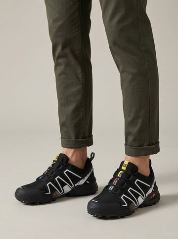 Men's Trail Low Top Sneakers - Lace-Up - Mesh and Overlay Upper