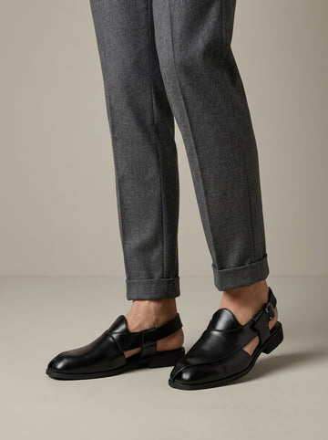 Men's Flats Slingback Closed-Toe Loafer Low Block Heel