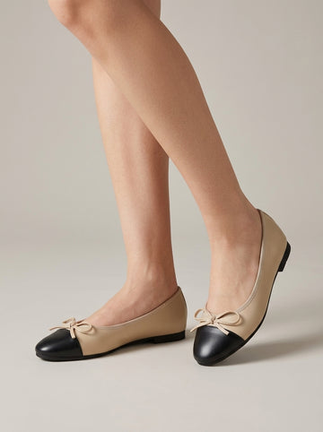 Women's Flats Square Toe Bow Detail Slip-On Ballet