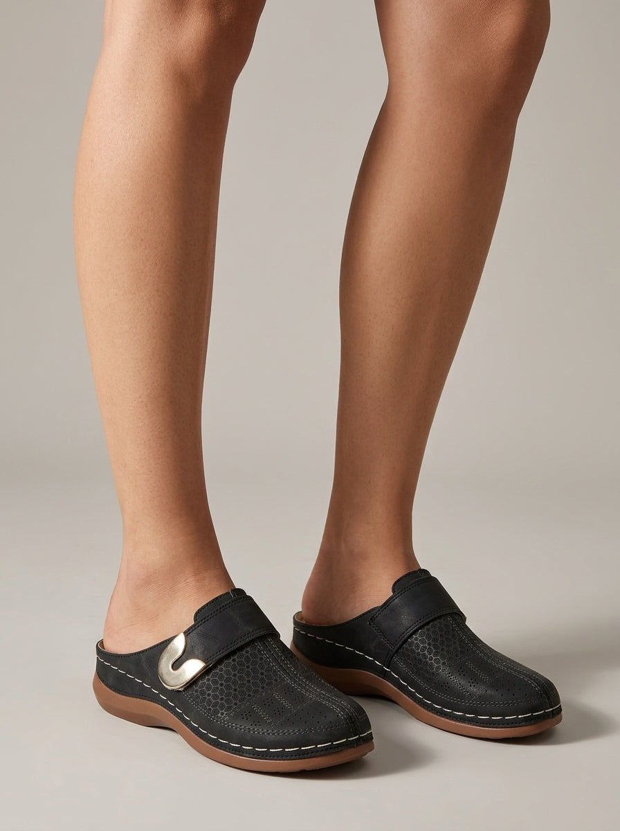 Women's Sandals Closed Toe Platform Slide Soft Sole Belt Detail