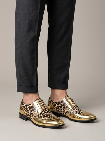 Men's Leopard Print Loafers Slip-On Pointed Toe