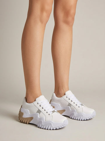 Women's Sneakers Platform Lace-Up Chunky Sole Low-Top