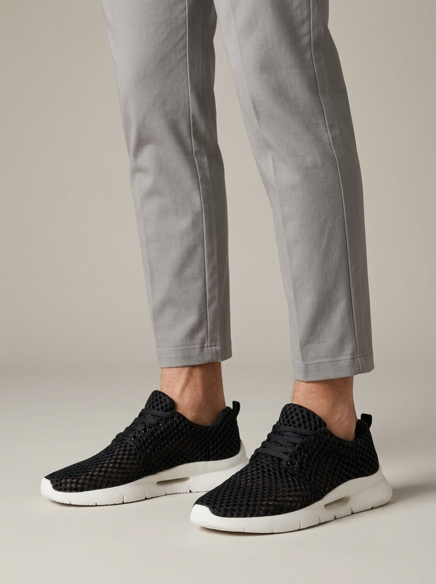 Men's Sneakers Mesh Lace-Up Low-Top Cushioned Sole