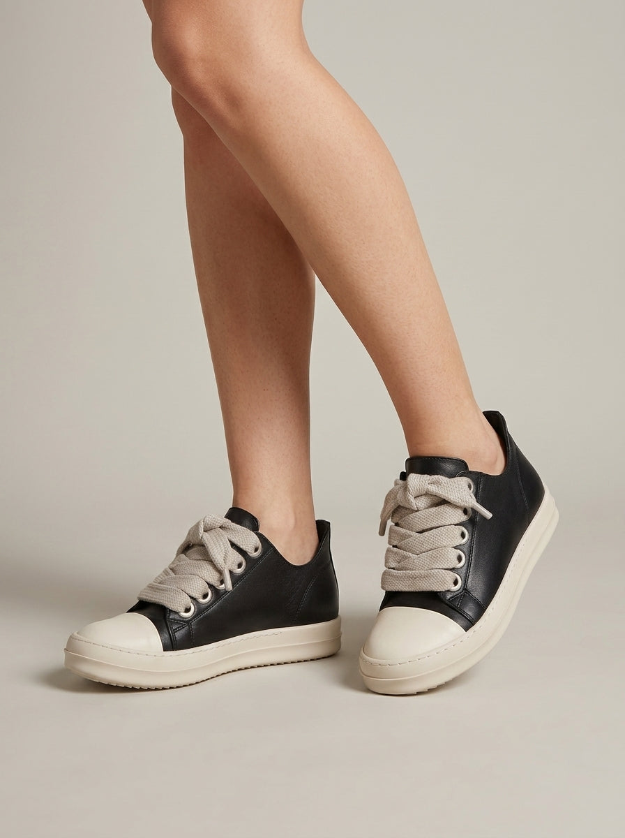 Women's Low-Top Sneakers with Contrast Toe Cap