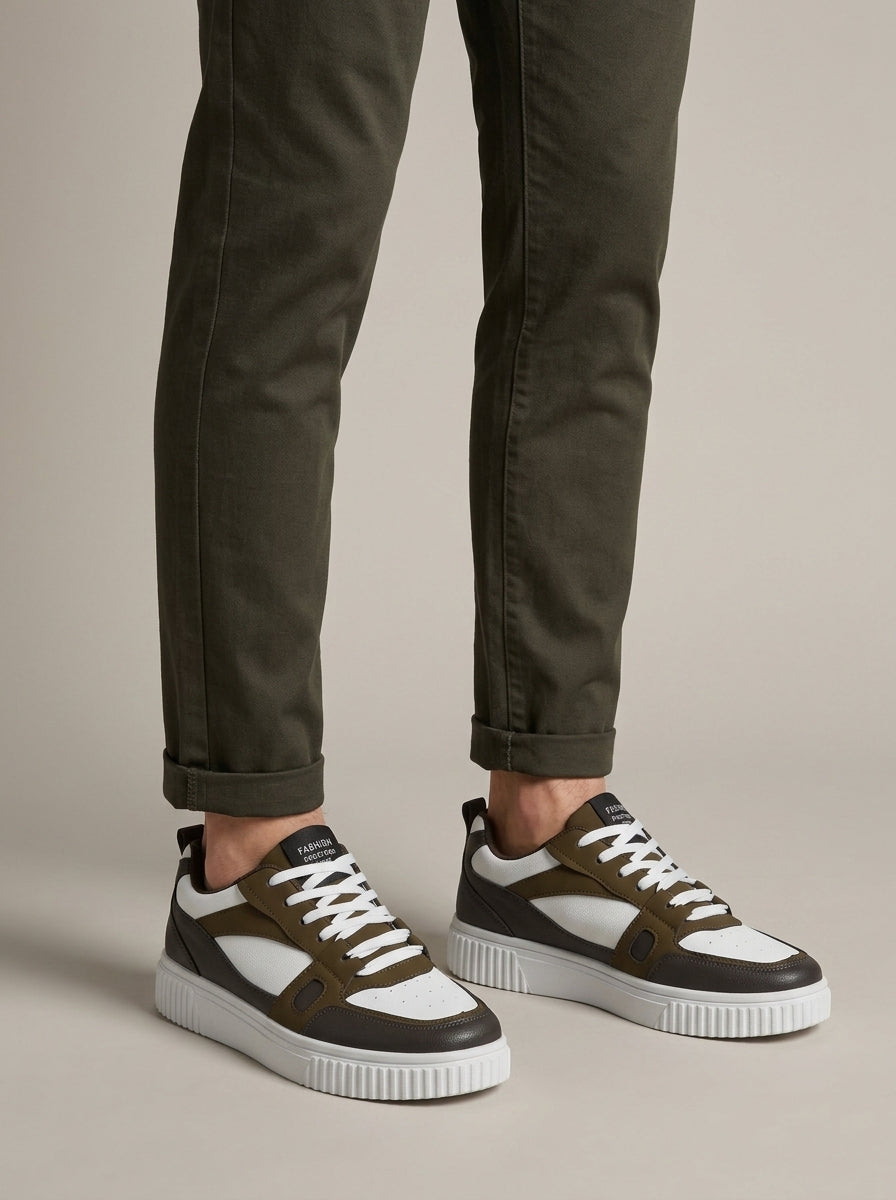 Men's Sneakers Low-Top Retro Basketball Style Lace-Up Casual