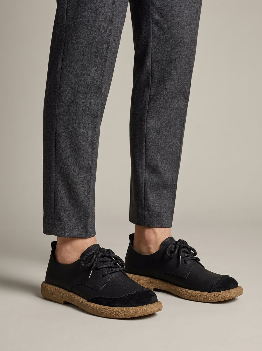 Men's Sneakers Low-Top Lace-Up Round Toe Retro Workwear Style
