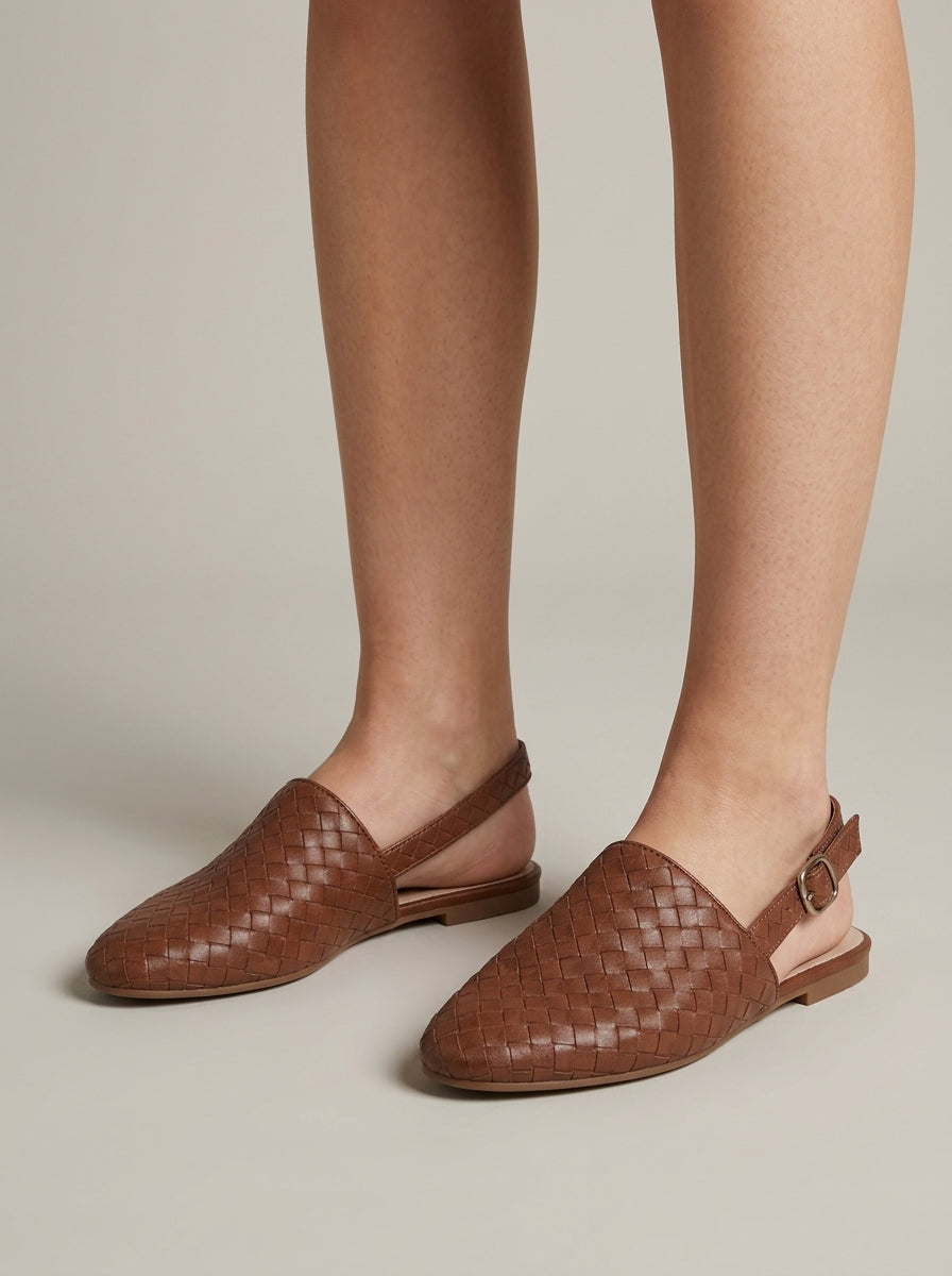Women's Flats Woven Pointed-Toe Slip-On D'Orsay