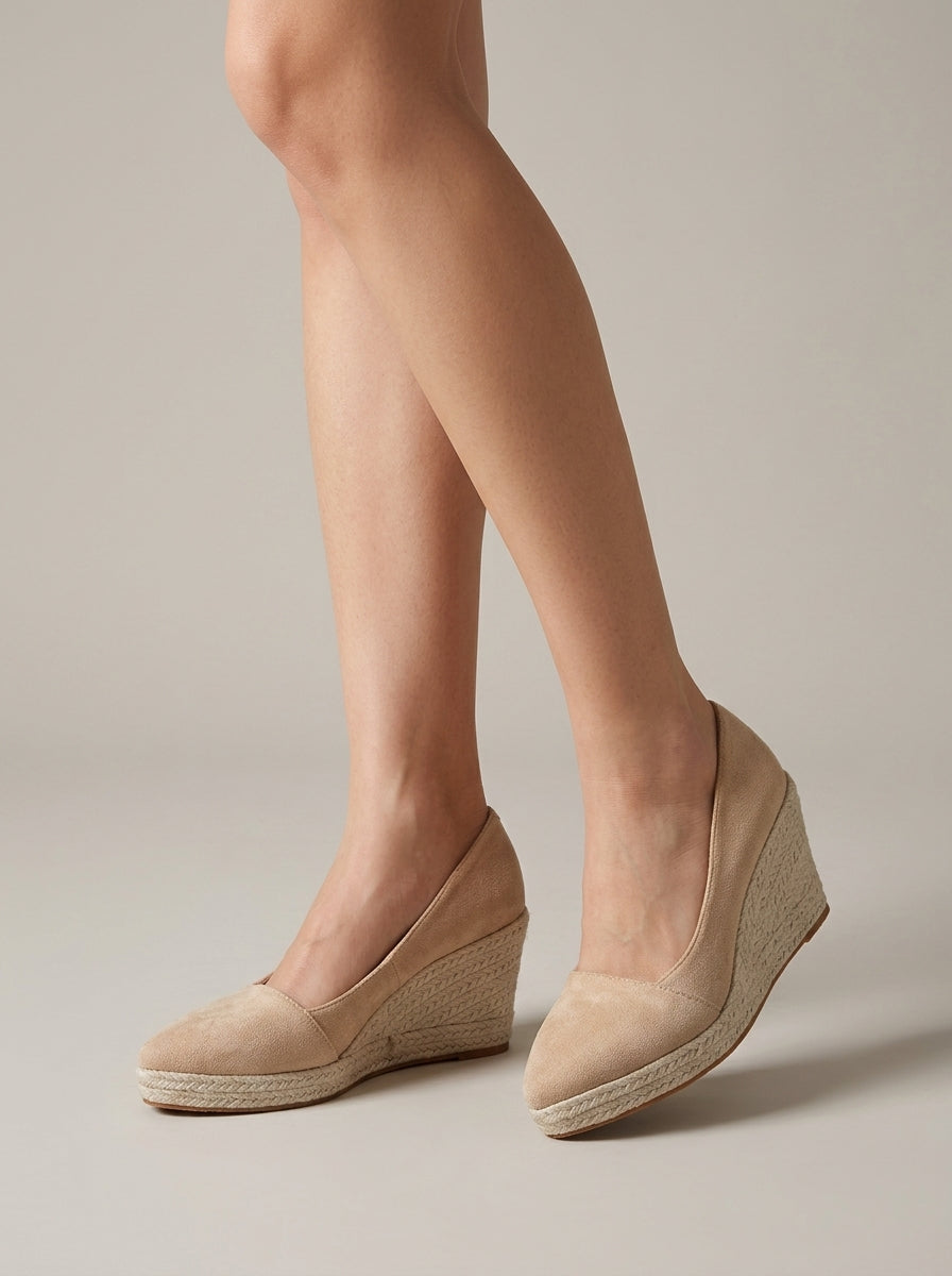 Women's Wedges Espadrille Platform Closed-Toe Slip-On Heels