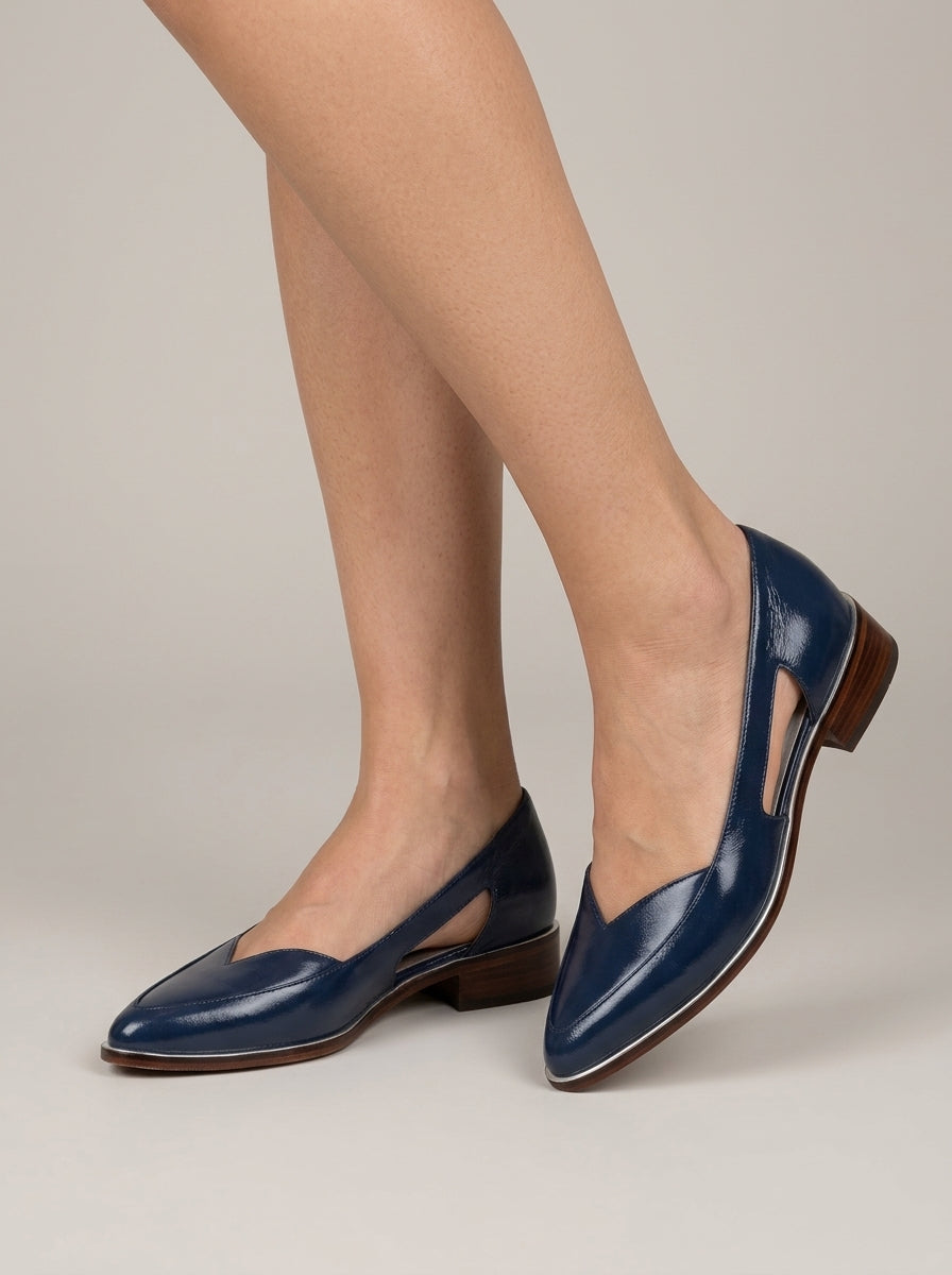 Women's Flats Pointed-Toe Slip-On Ballet Leather