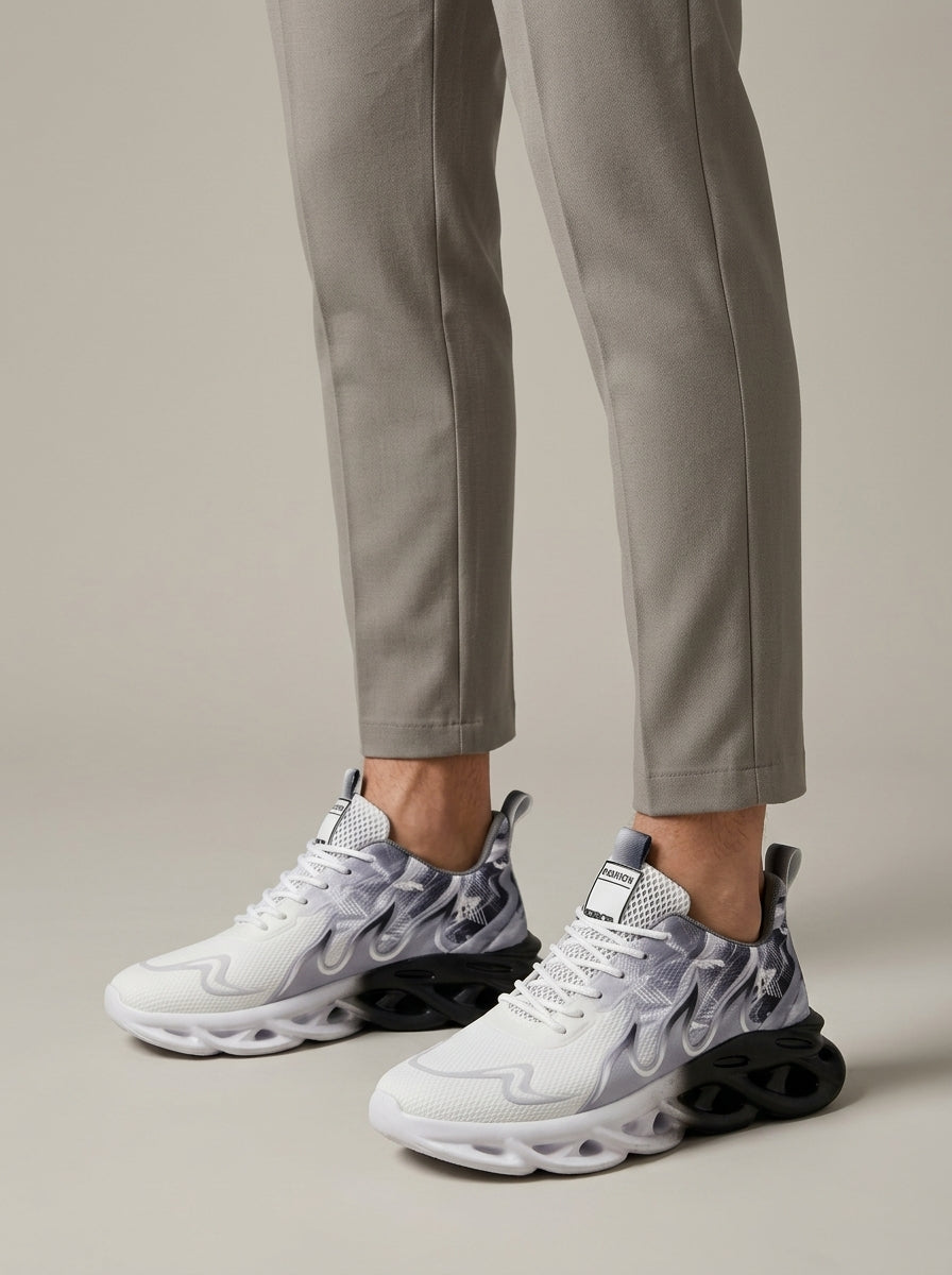 Men's Sneakers Low-Top Mesh Lace-Up Cushioned MD Sole Athletic