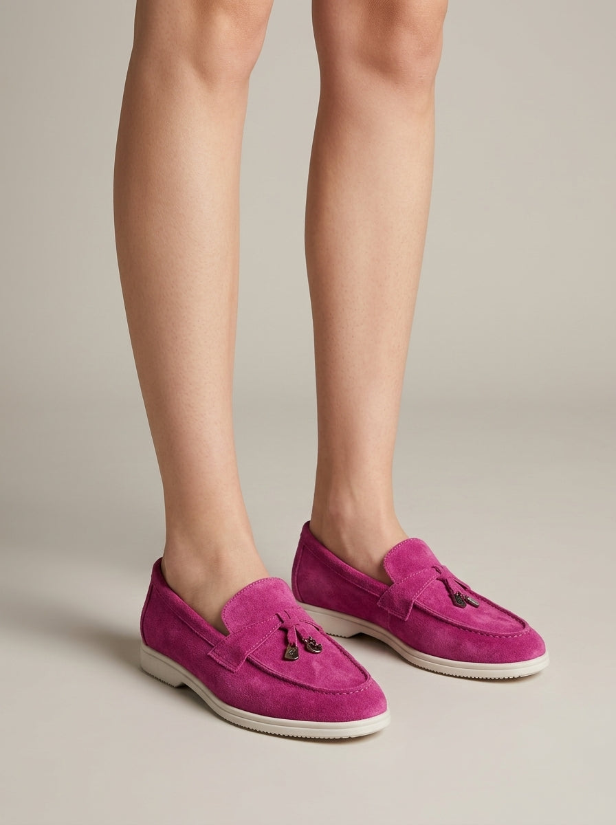 Women's Chain Detail Slip-On Penny Loafers - Flat Sole