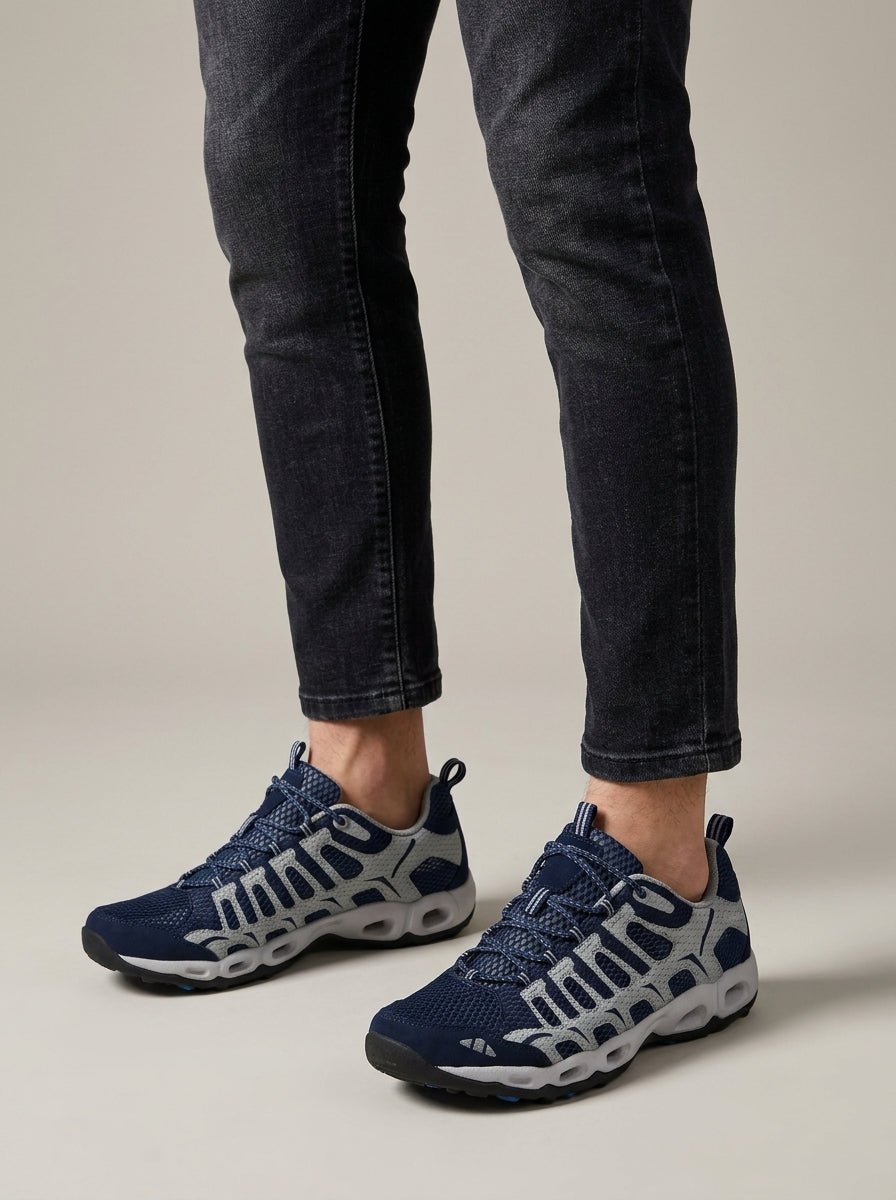 Men's Athletic Shoes Mesh Lace-Up Air-Cushioned Sole