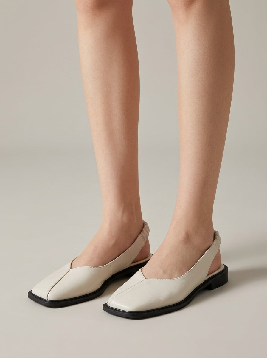 Women’s Square Toe Slingback Sandals with Modern Low Heel