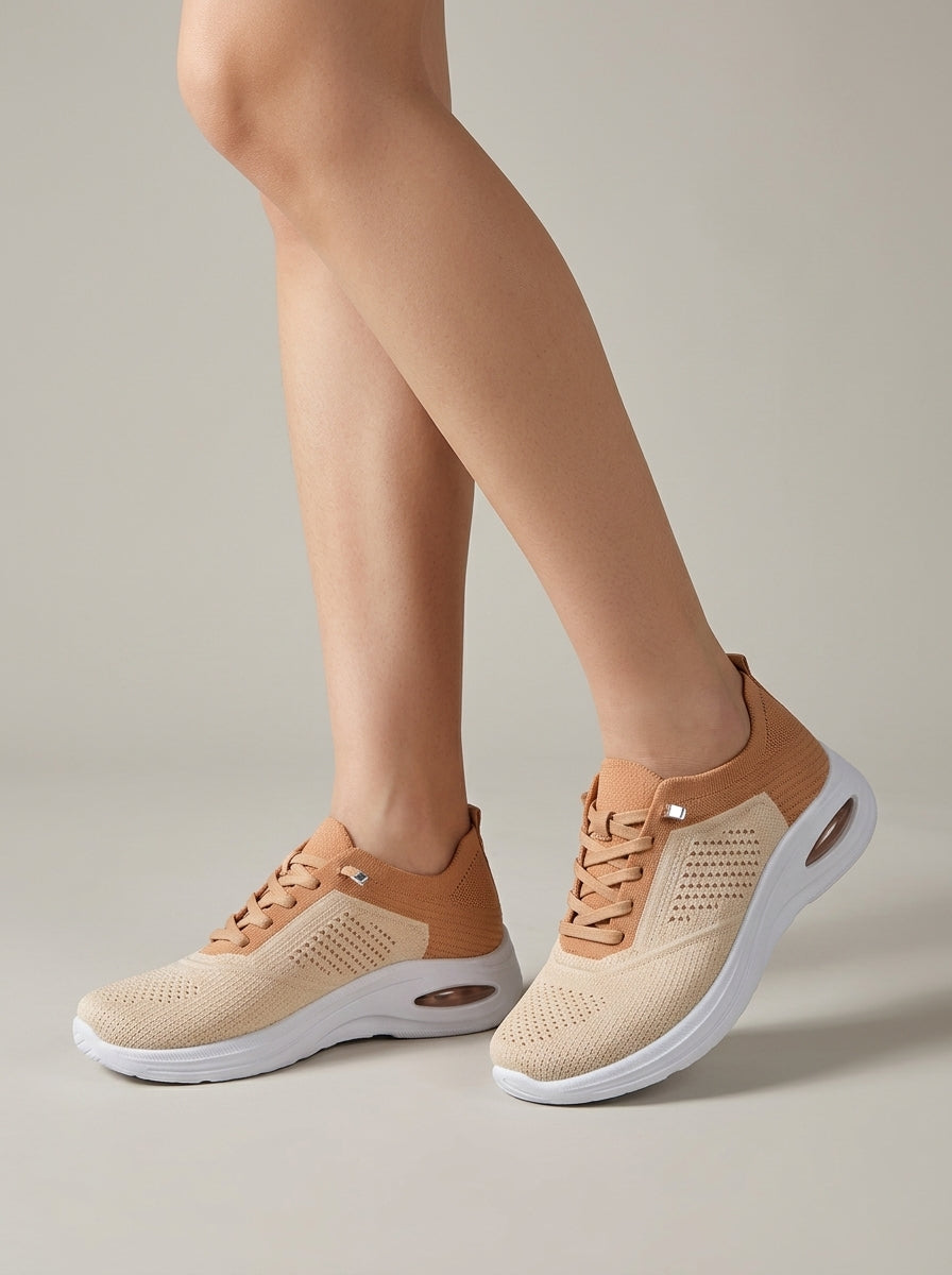 Women's Sneakers Mesh Lace-Up Air Cushion Platform Sole