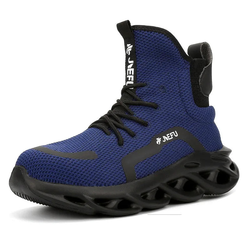 Men’s High-Top Safety Shoes with Lace-Up Closure and Sculpted Sole
