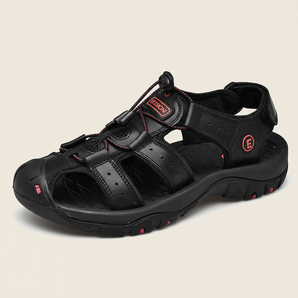 Men’s Closed-Toe Outdoor Sandals with Adjustable Strap System