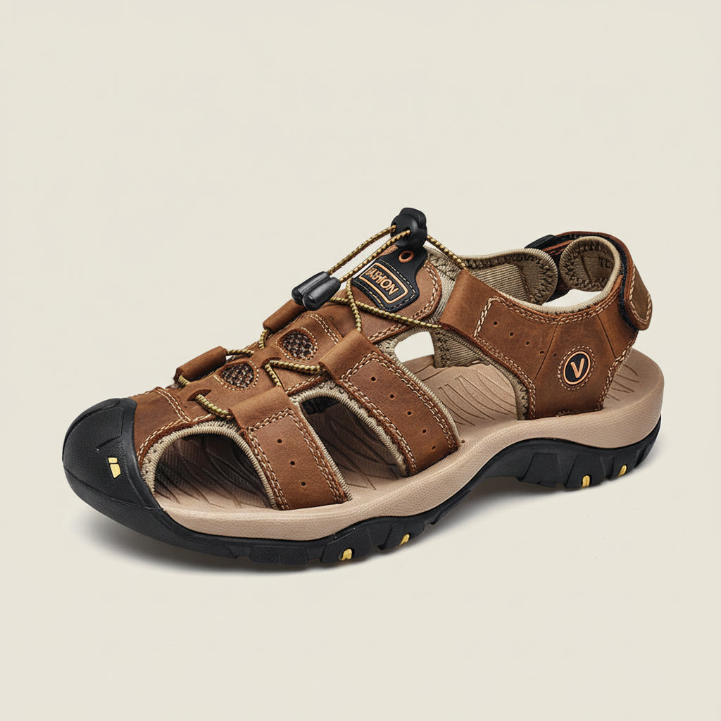 Men’s Closed-Toe Outdoor Sandals with Adjustable Strap System