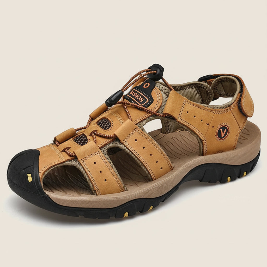 Men’s Closed-Toe Outdoor Sandals with Adjustable Strap System