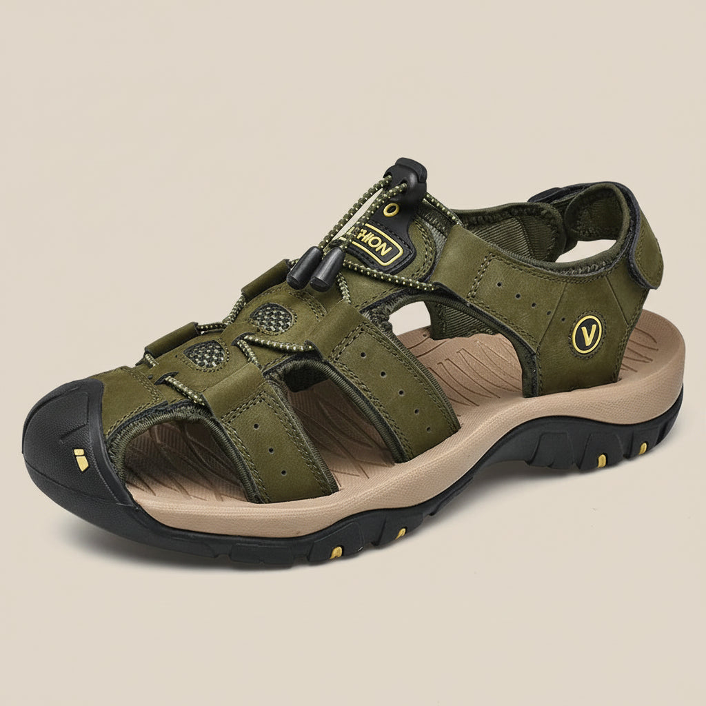 Men’s Closed-Toe Outdoor Sandals with Adjustable Strap System