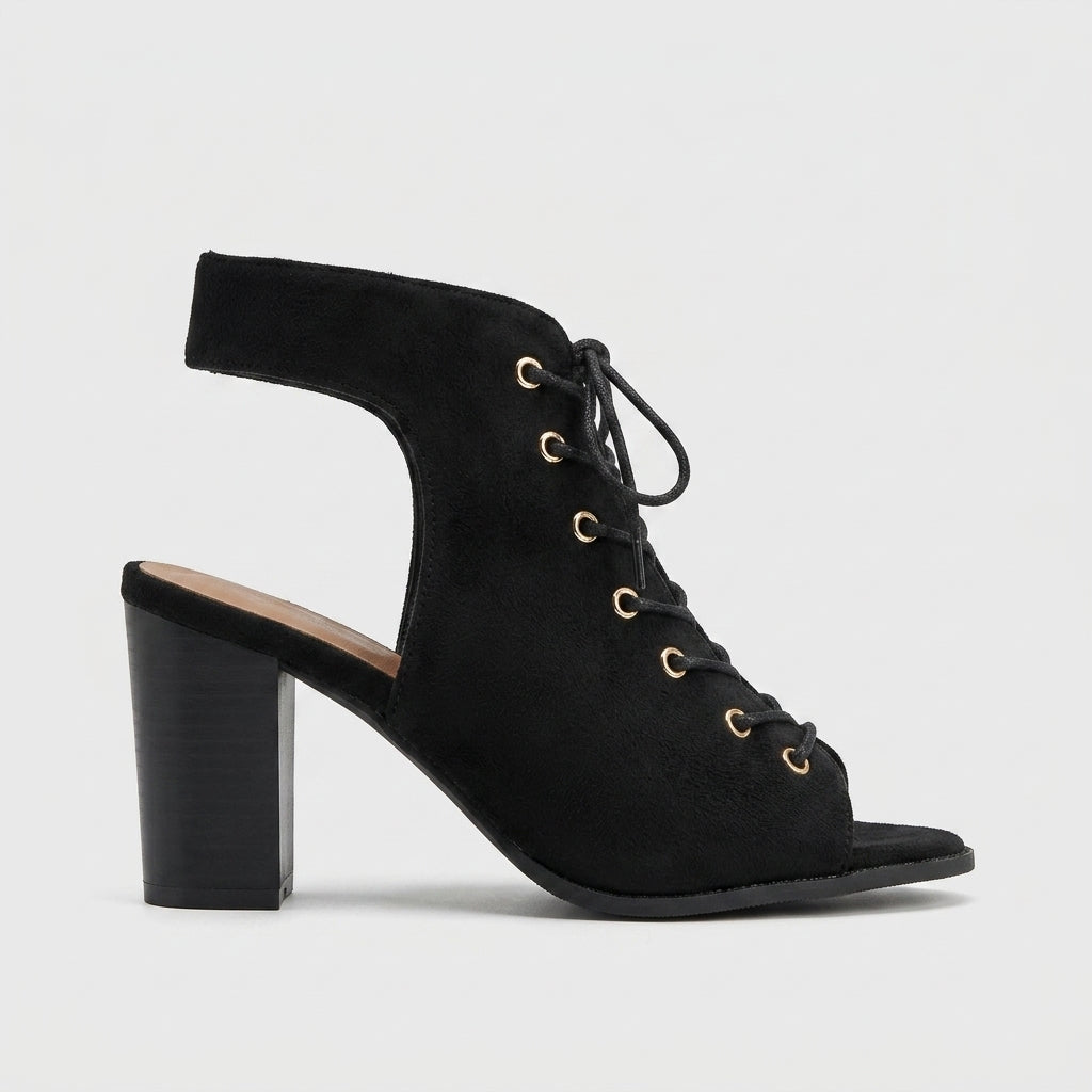 Women's Lace-Up Cut-Out Wedge Platform Sandals - Open Toe Slingback