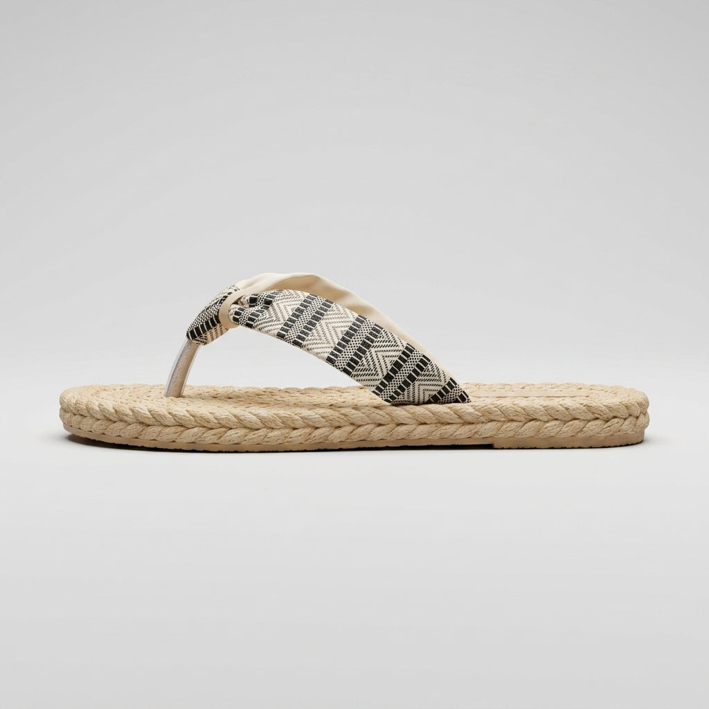 Women's Sandals Flip-Flop Espadrille Braided Platform Toe-Post