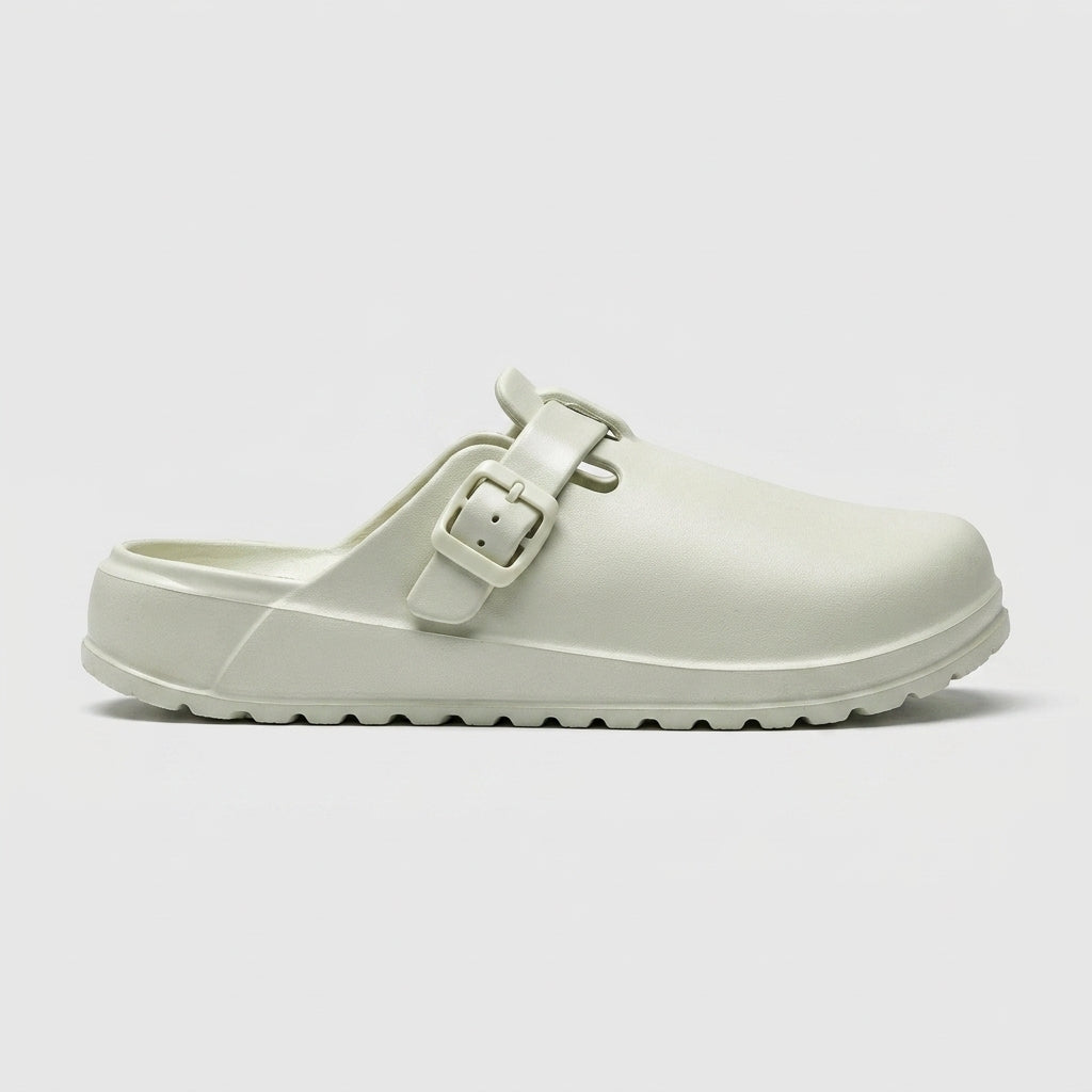 Women's Closed Toe Buckle Clogs with Molded Footbed