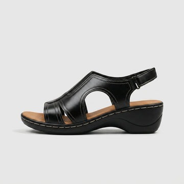 Women's Sandals Low Wedge Cutout Slingback Design