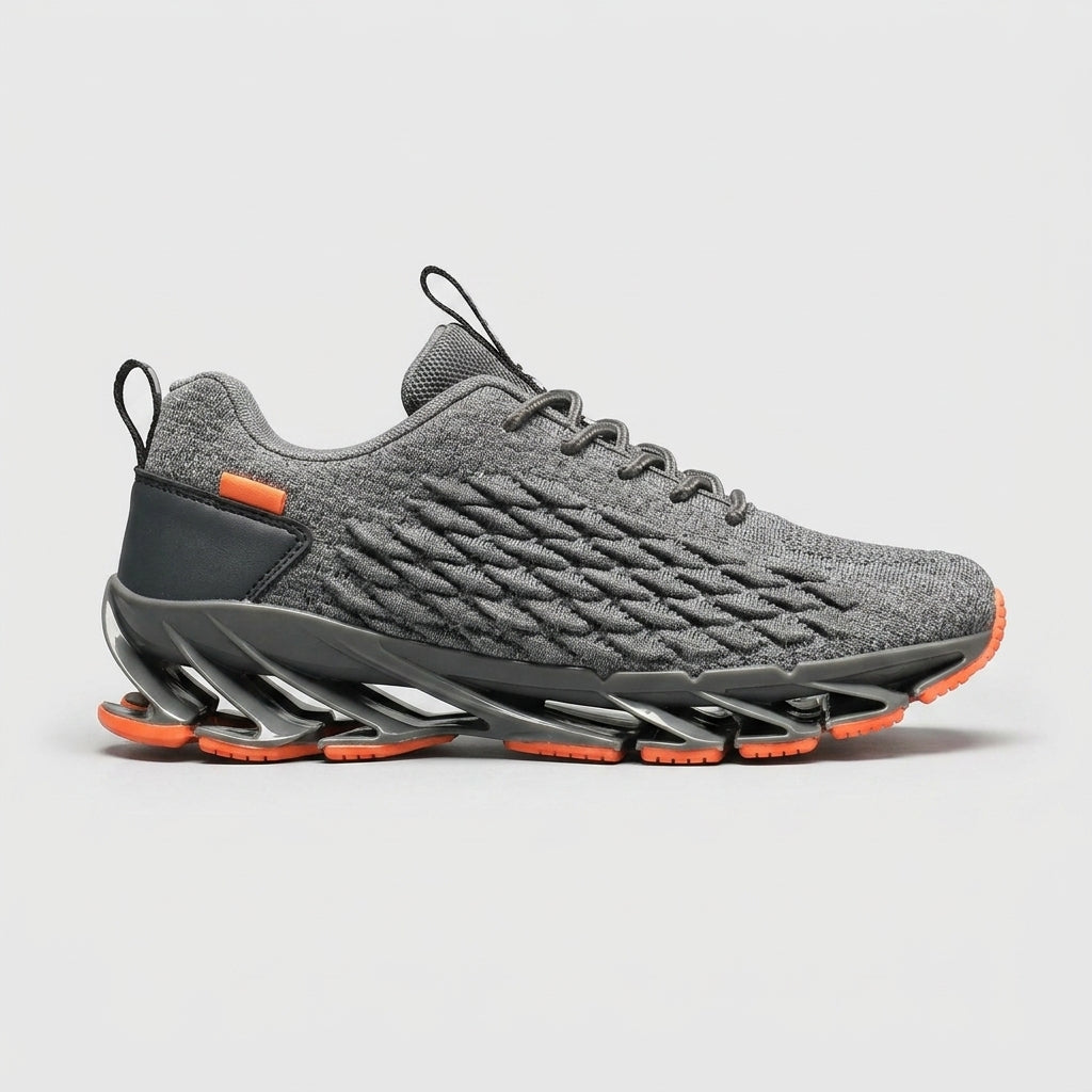Men's Sneakers Low-Top Textured Knit Blade Sole Lace-Up