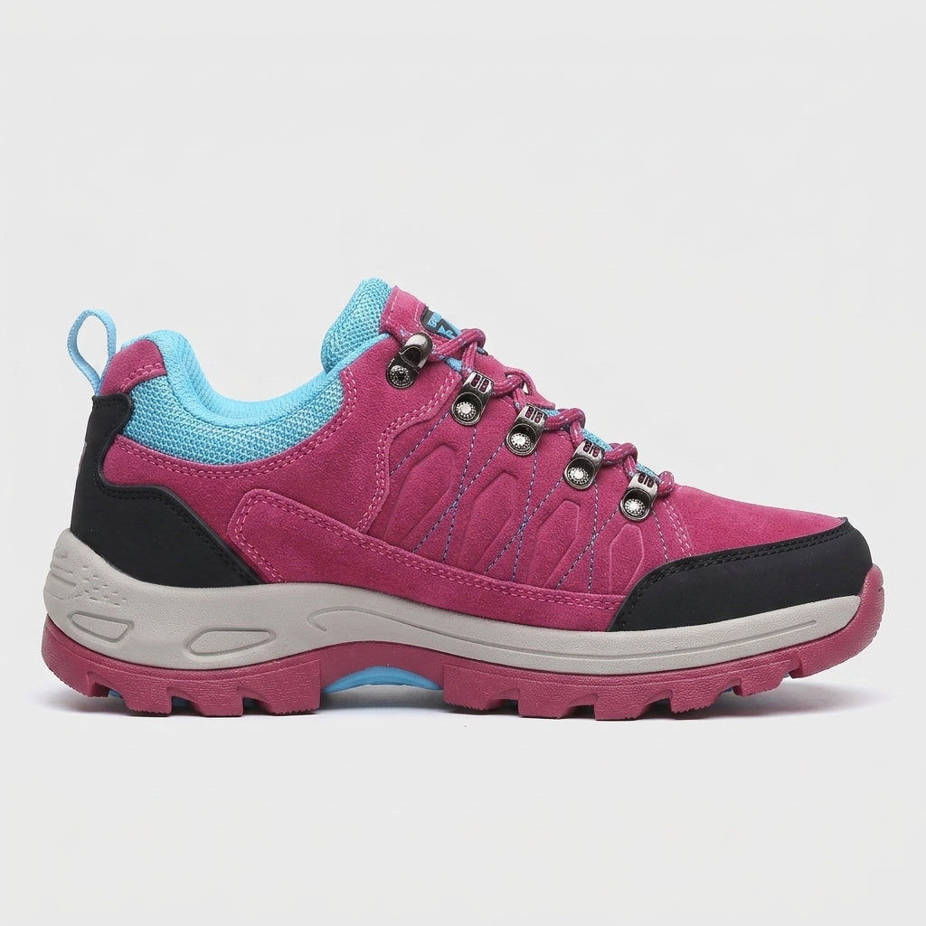 Women's Low-Cut Lace-Up Hiking Shoes with Lugged Rubber Sole