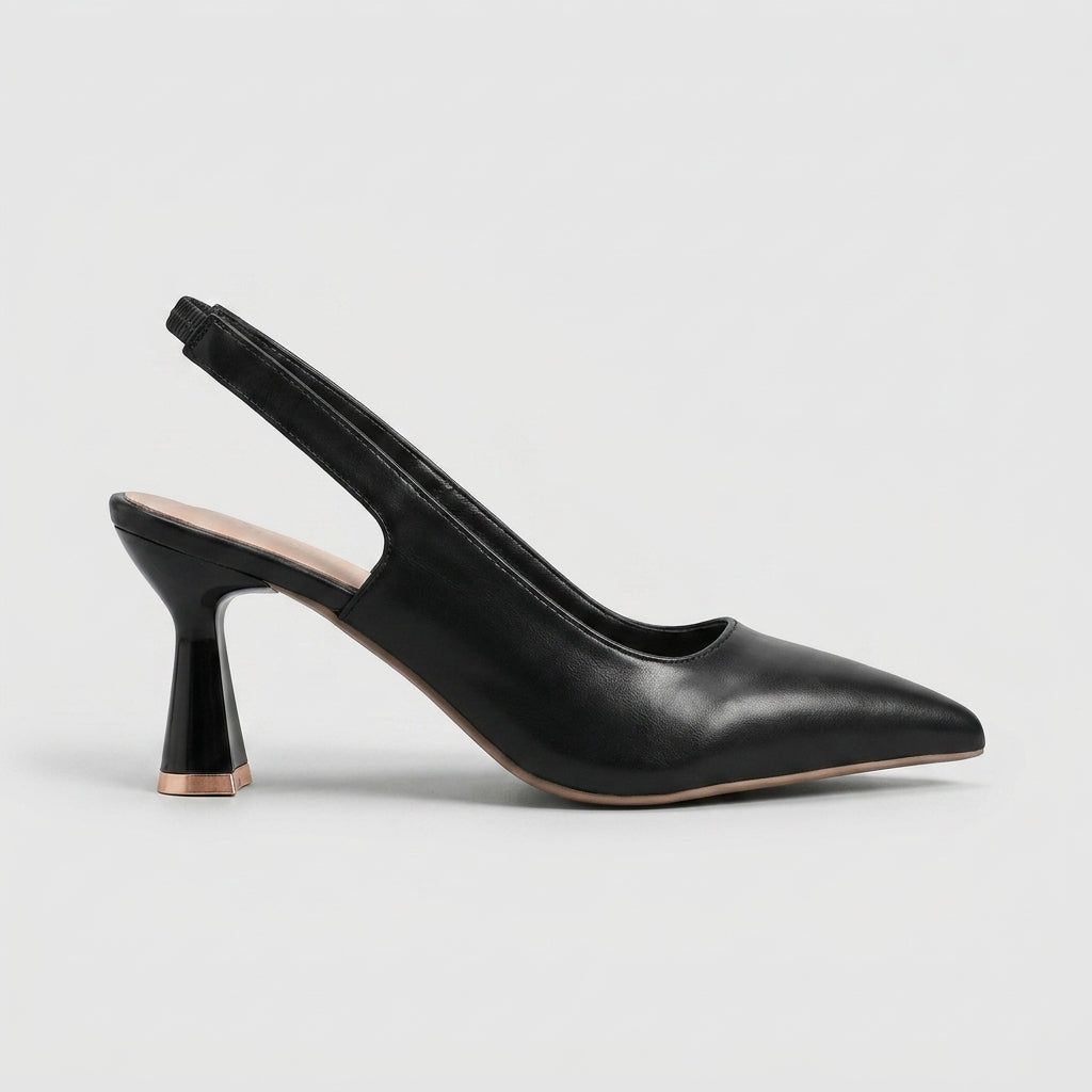 Women's Heels Pointed Toe Slingback Mid Block Heel