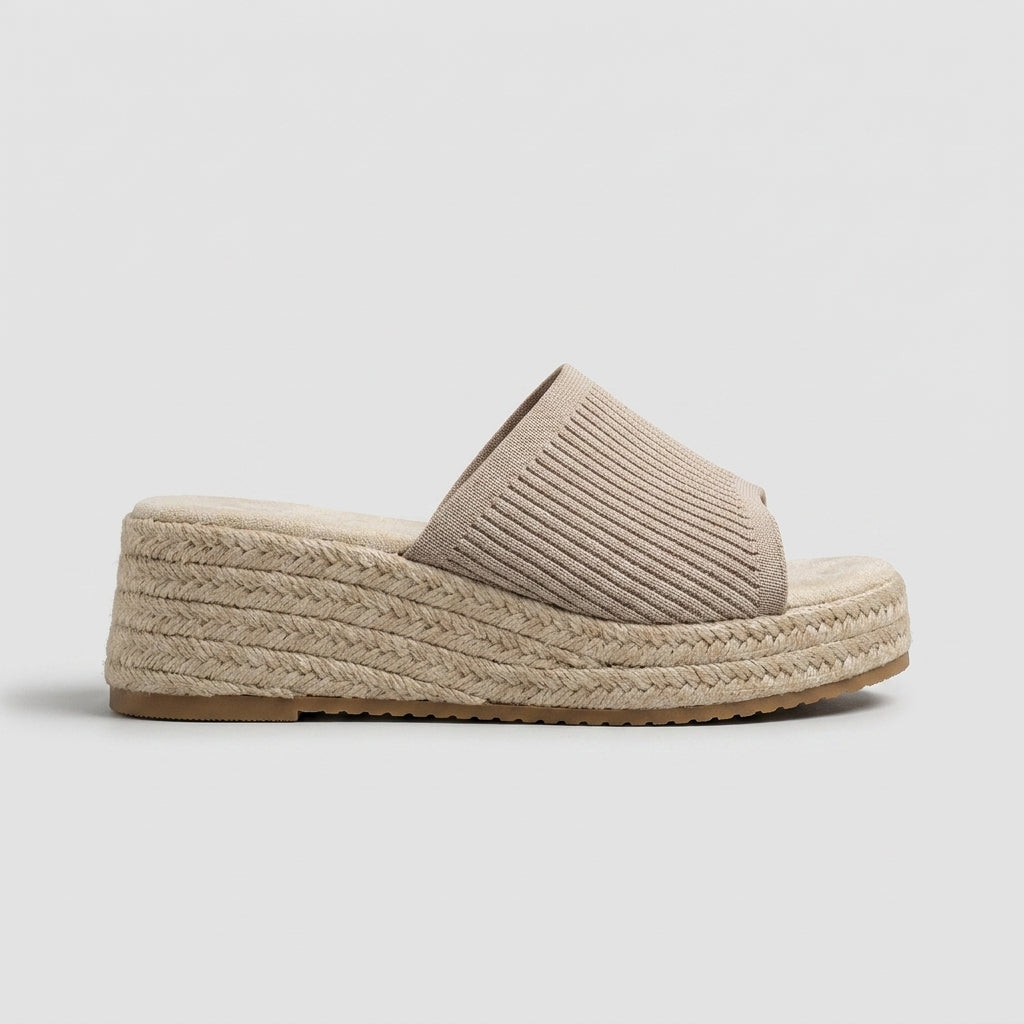 Women's Wedge Sandals Platform Slip-On Pointed Toe Woven