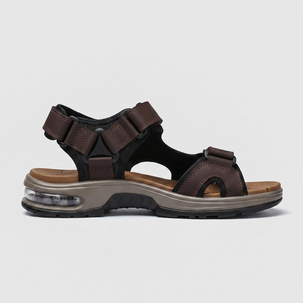 Men's Sport Sandals Open-Toe Hook-and-Loop Strap Air Sole