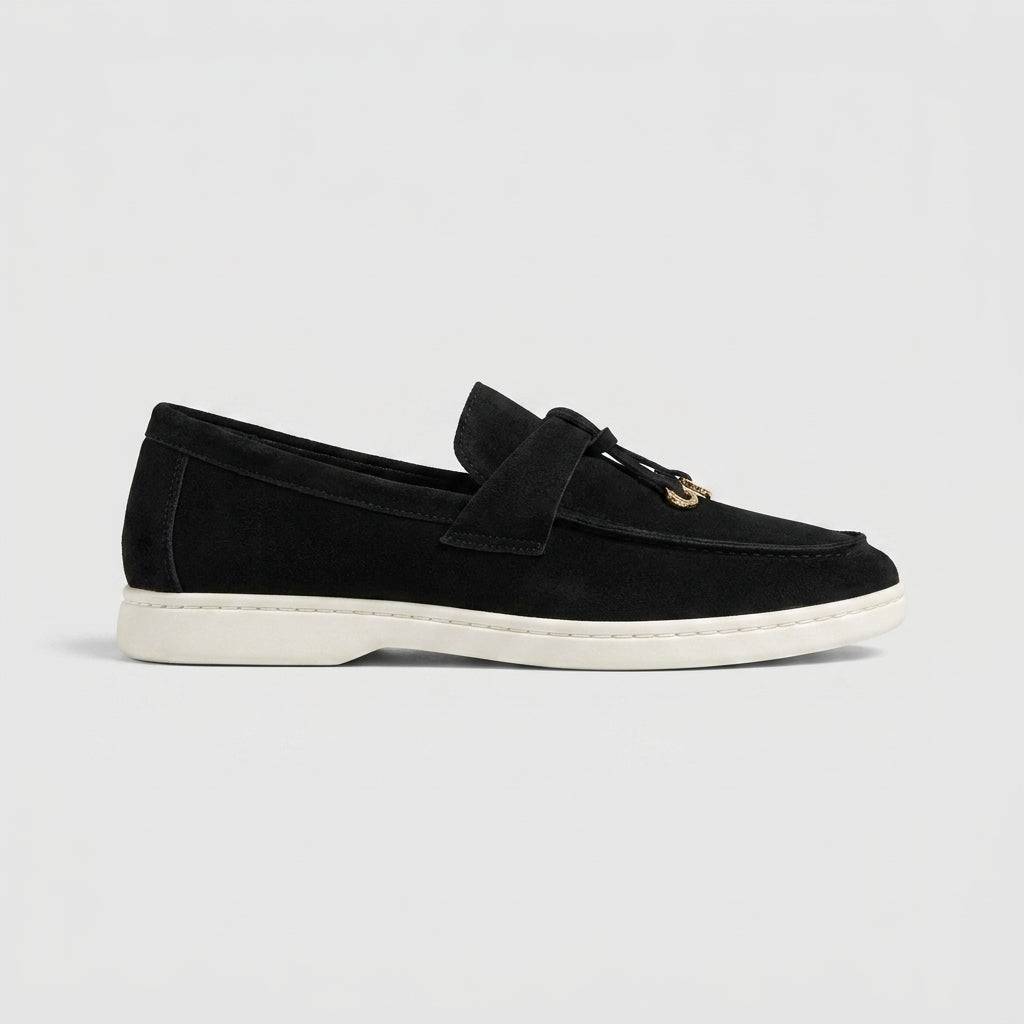 Women's Penny Loafers Slip-On Flat Moc Toe with Metal Accent