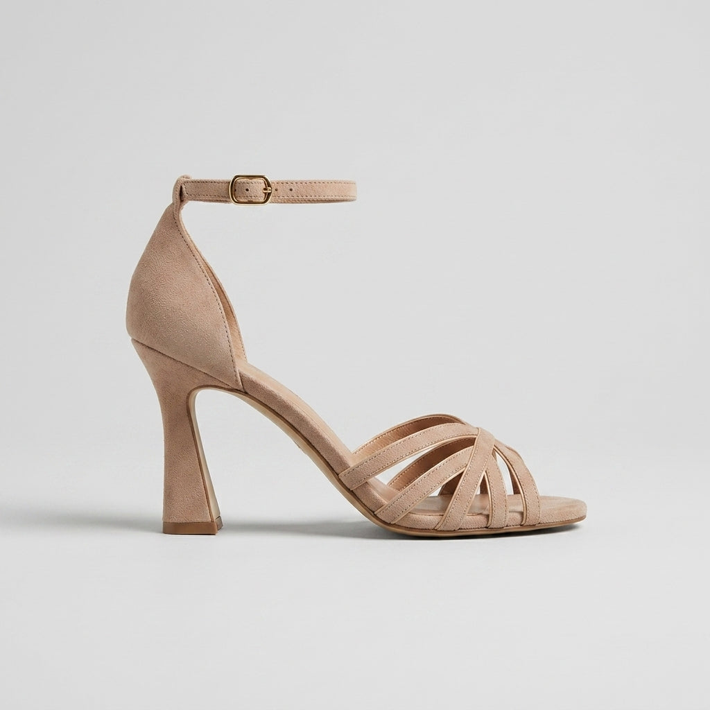 Women's Heels Strappy Peep Toe Ankle Strap Block Heel Sandals