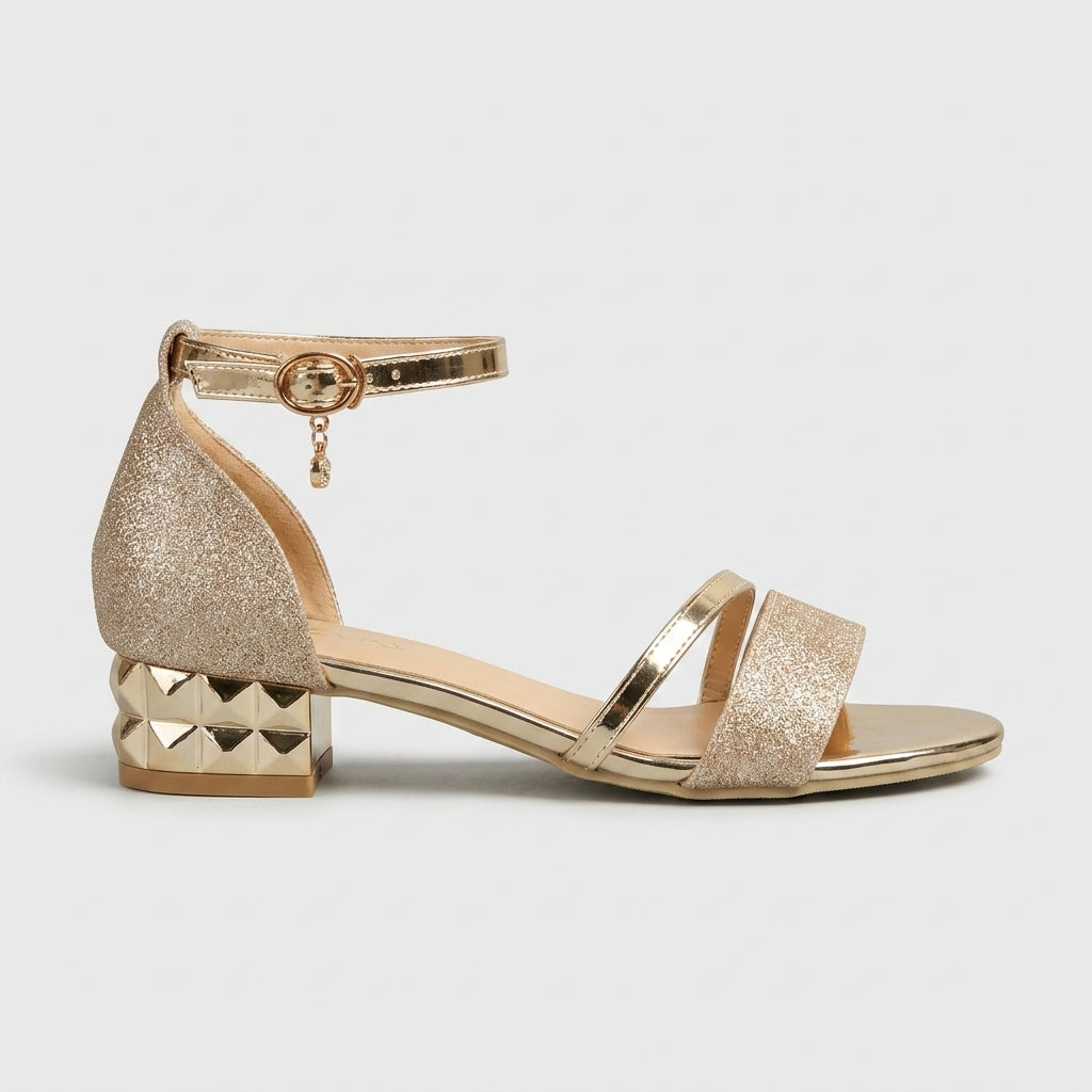 Women’s Open-Toe Ankle Strap Sandals with Block Heel - Front Strap