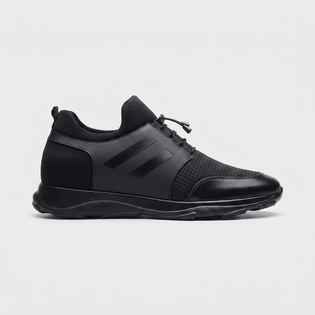 Men's Low-Top Athletic Sneakers - Lace-Up - Textured Mesh Toe Panel
