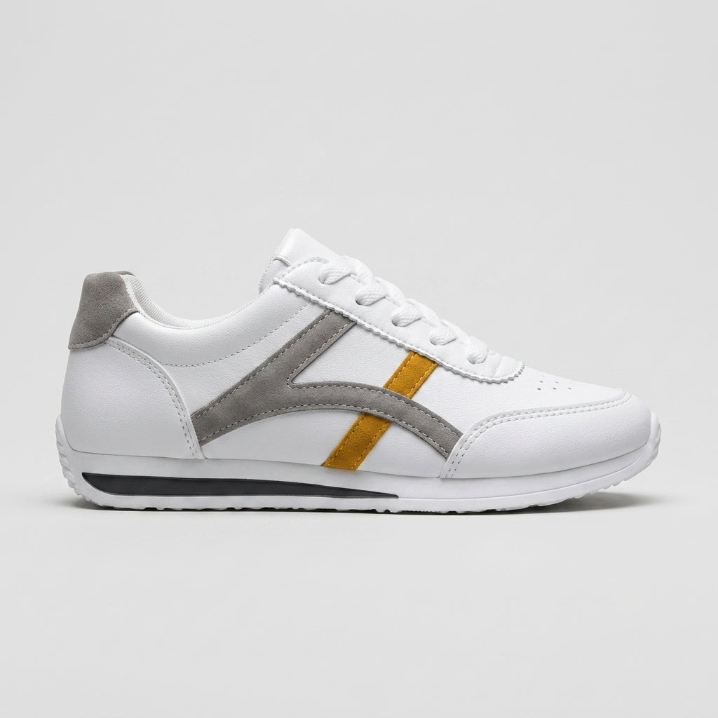 Women's Sneakers Low-Top Lace-Up Contrast Stripe Retro Athletic
