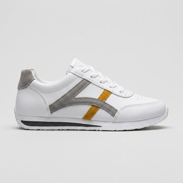 Women's Sneakers Low-Top Lace-Up Contrast Stripe Retro Athletic