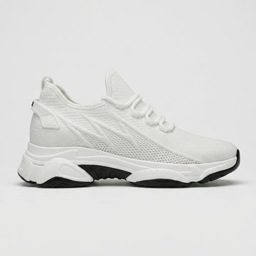 Men's Knit Sneakers with Lace-Up Closure and 8cm Height-Increase Sole