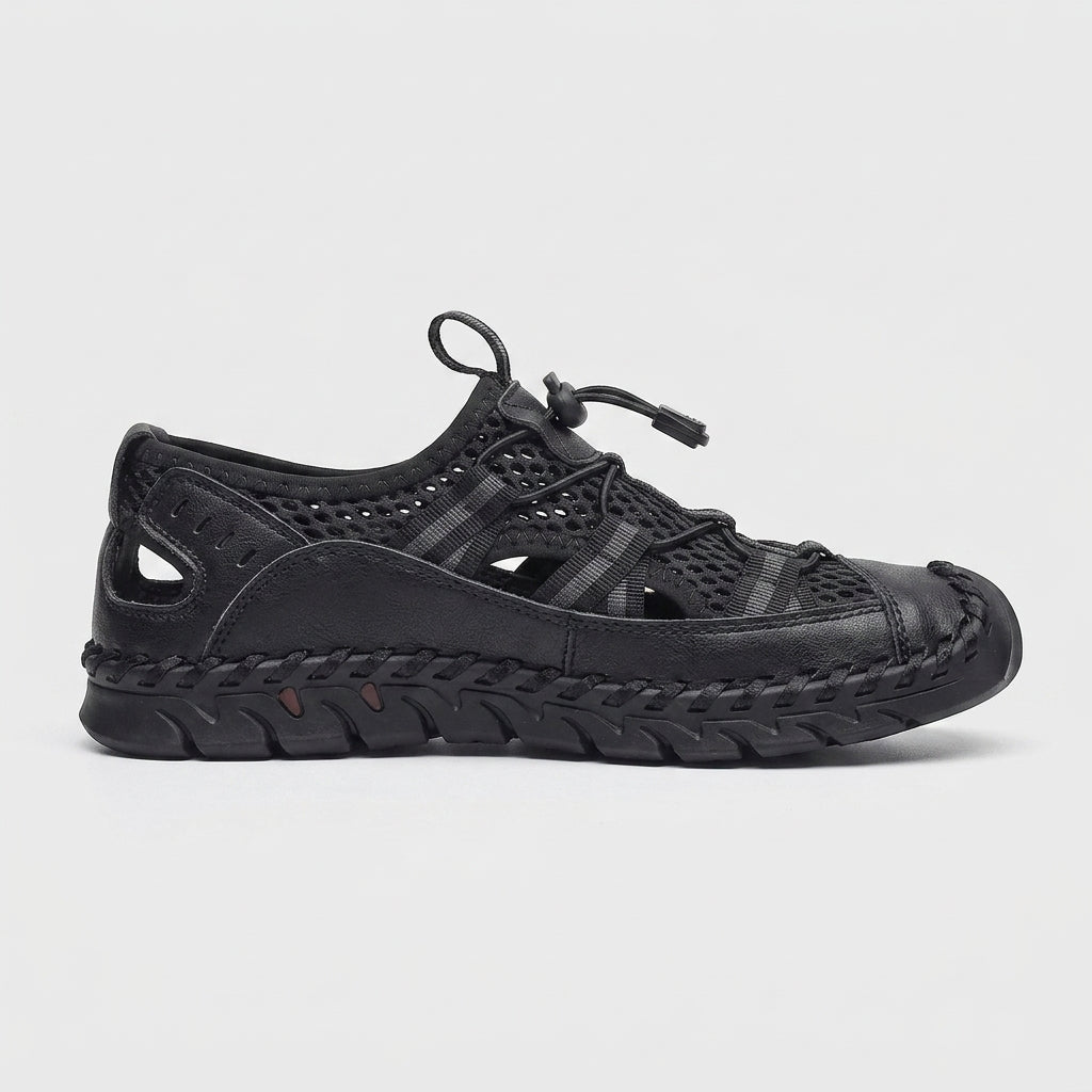 Men’s Closed Toe Mesh Outdoor Sandals - Elastic Lace System