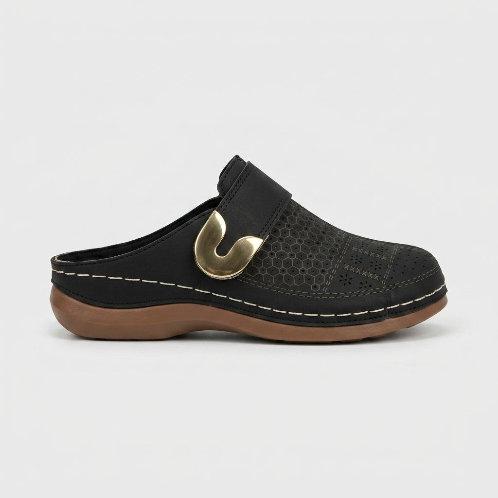 Women's Sandals Closed Toe Platform Slide Soft Sole Belt Detail