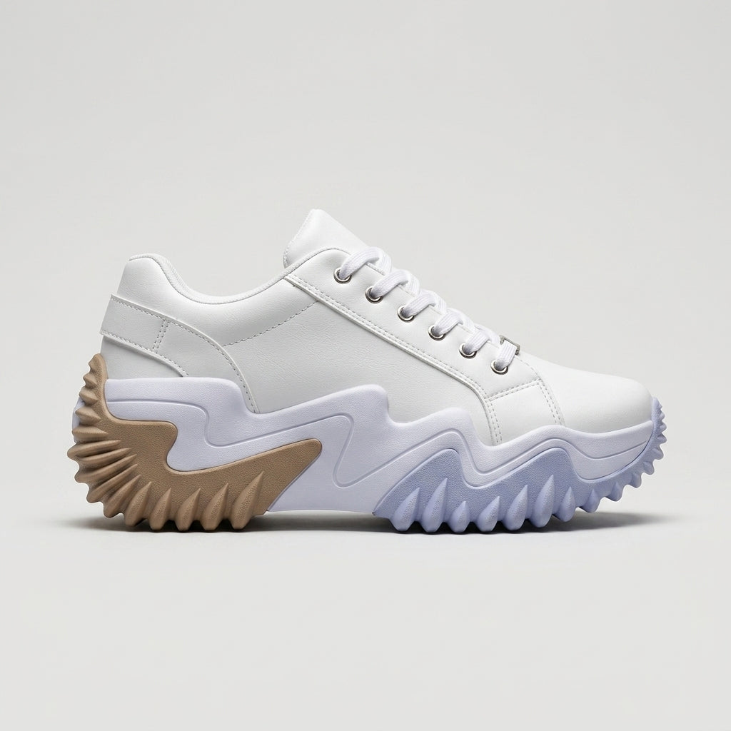 Women's Sneakers Platform Lace-Up Chunky Sole Low-Top