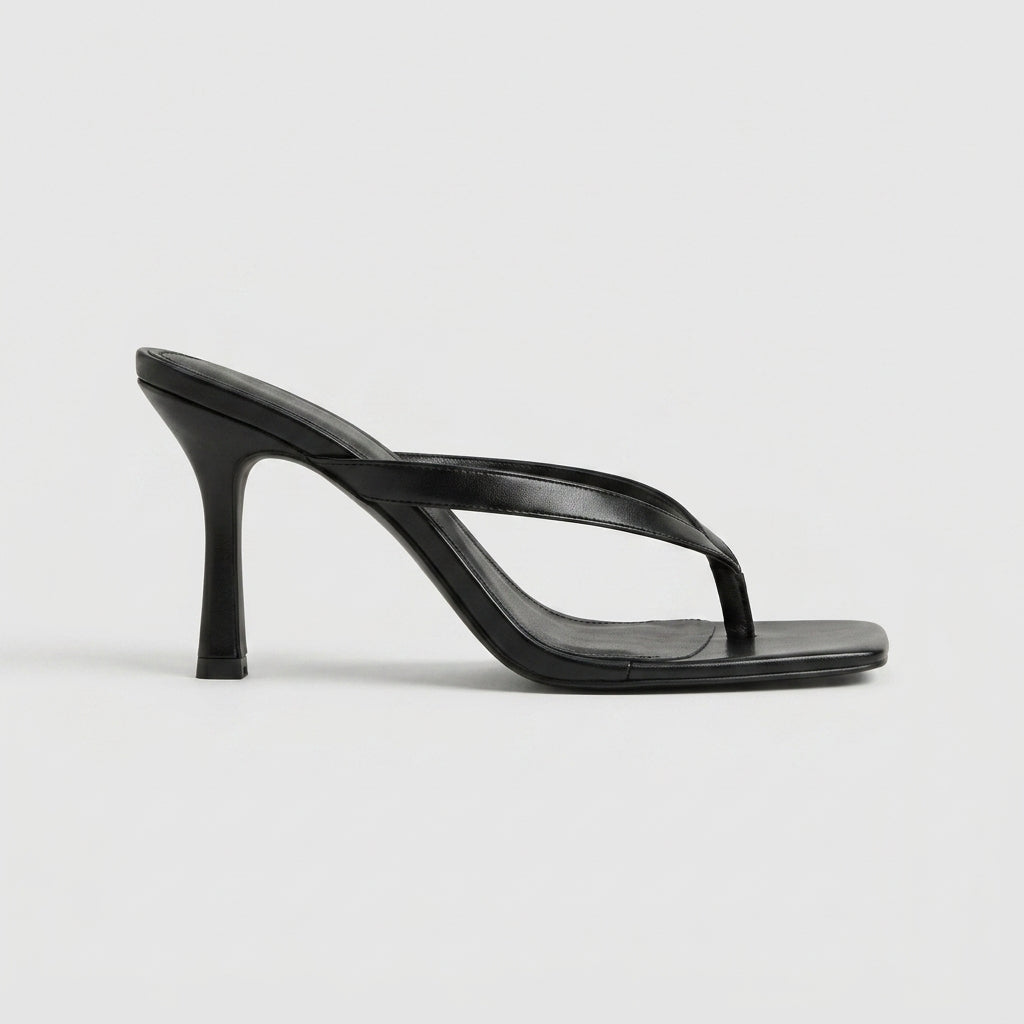 Women's Slingback Square Toe Stilettos High Thong Heels Slip-On