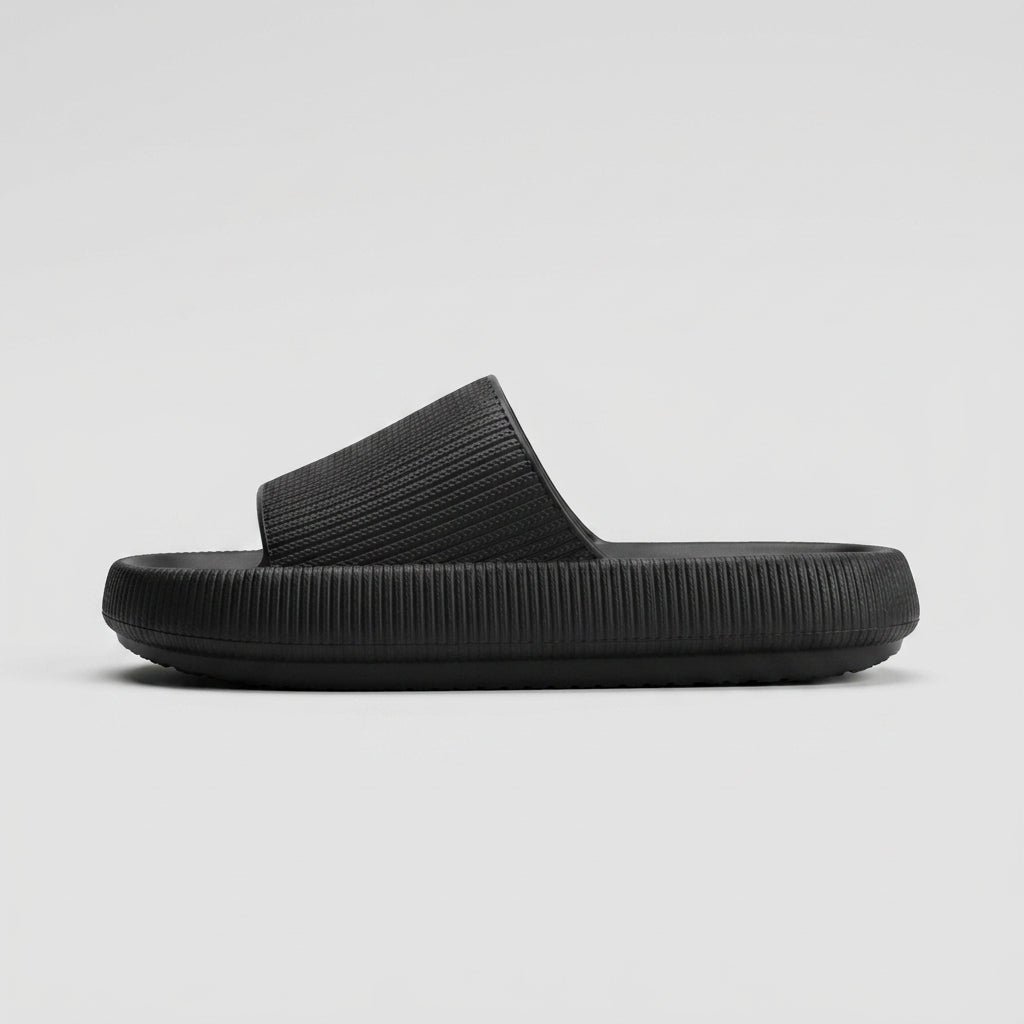 Women's Slippers Wide Strap Textured Platform Slide Cushioned